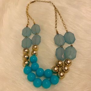 Light blue and silver statement necklace
